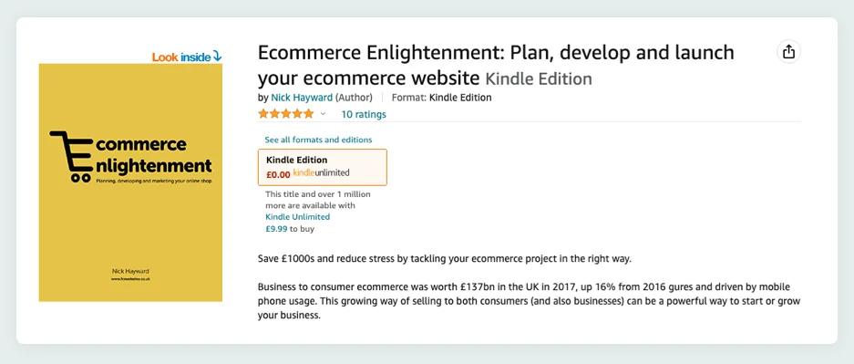 ecommerce enlightenment ebook on amazon