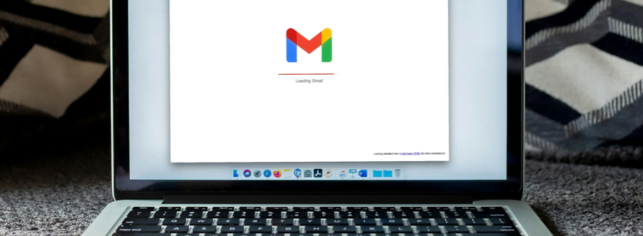 laptop showing gmail open in web browser